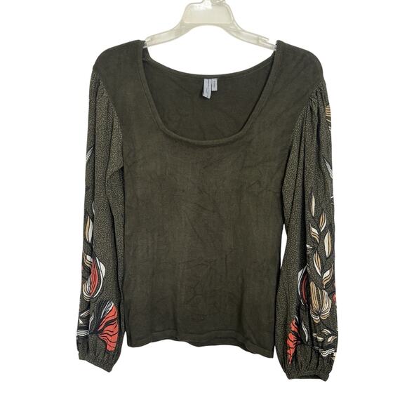 Anthropologie Blank London Peasant Floral Knit Top Size XS Boho Cottage Indie - Picture 2 of 7